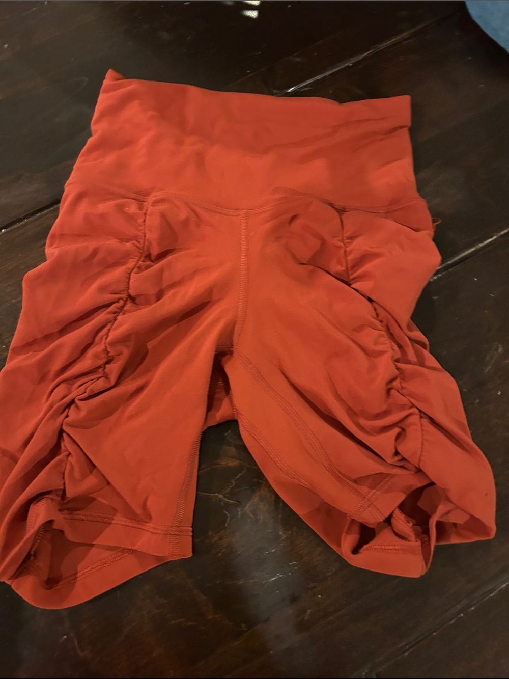 lululemon athletica Rust Orange High-Rise Scrunch  Shorts